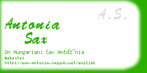 antonia sax business card